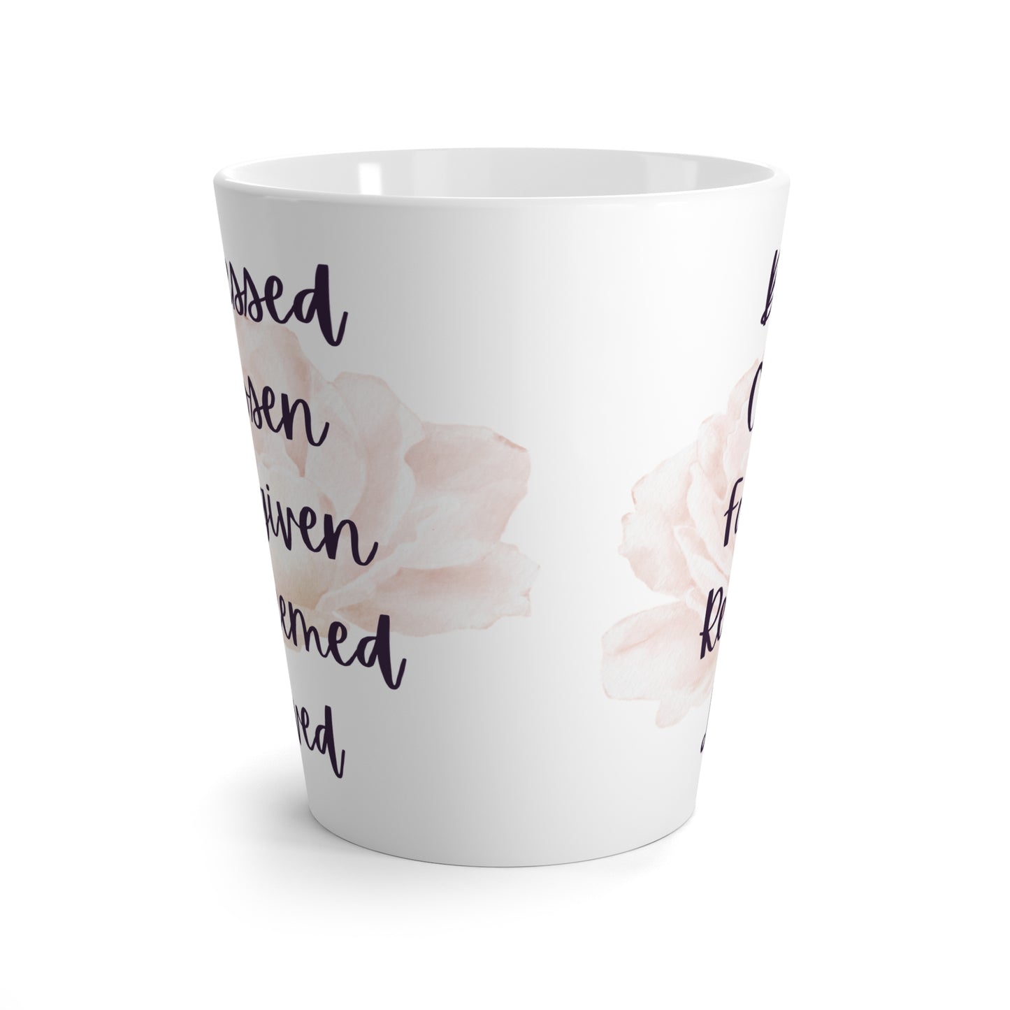 "Blessed Chosen Forgiven Redeemed Loved" Inspirational Christian Coffee Cup