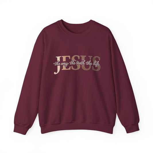 Jesus The Way The Truth The Life Crewneck Sweatshirt